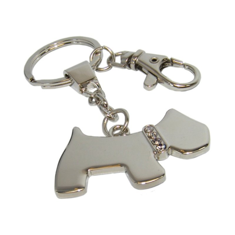 Schlüsselanhänger Hund mit KristallHalskette, 7,90