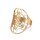 Metatron Ring Edelstahl vergoldet -Restposten-