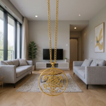 Edelstahlanhnger Metatron vergoldet